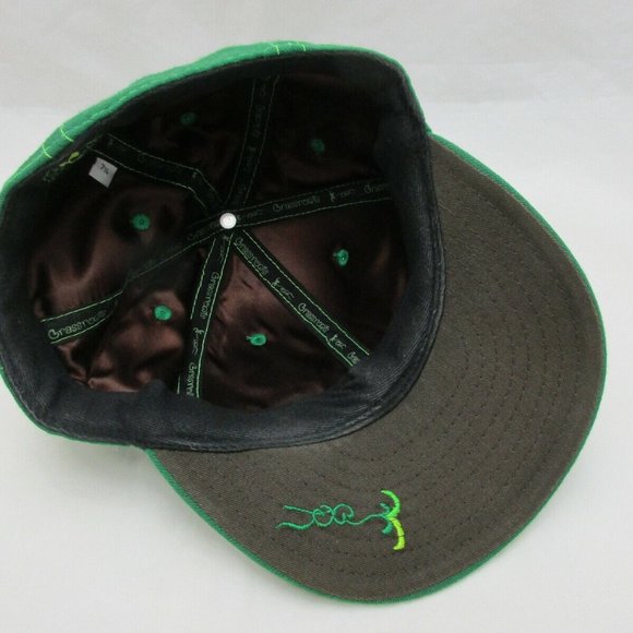 Vintage Grassroots California Bear and Red Leaf Hat Size 7 1/8 Green - Picture 7 of 10